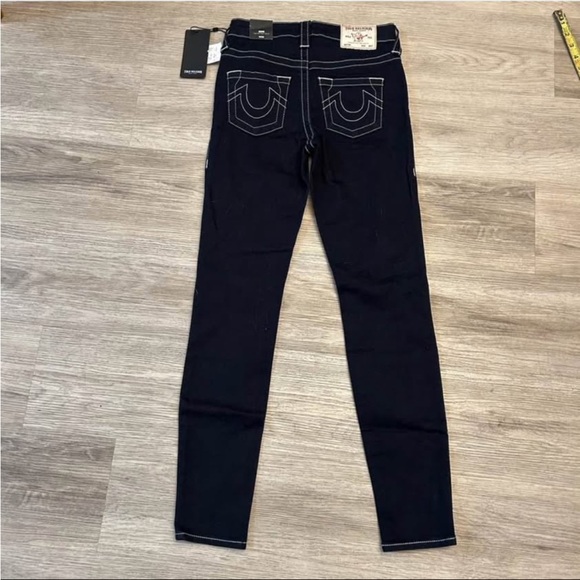 NWT True Religion Jennie High Rise Super Skinny Dark Blue Jeans. W25xL29 - Picture 3 of 11